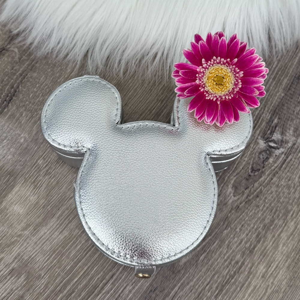 🖤❤️ Disney x BaubleBar Silver Jewelry Organizer Mickey Mouse Storage Travel Case